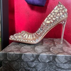 Azalea Wang Embellishment Bling Heels